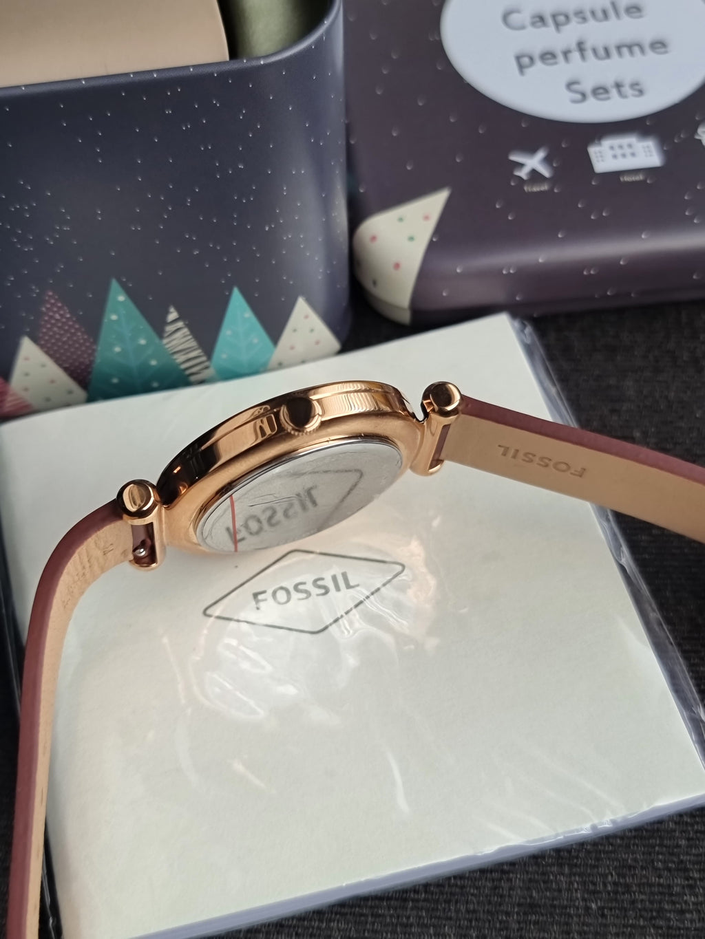 Fossil Tillie Three-Hand Maroon Leather Watch Bq3968