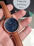 FOSSIL Jacqueline Blue Dial Ladies Leather Watch ES4274