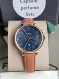 FOSSIL Jacqueline Blue Dial Ladies Leather Watch ES4274