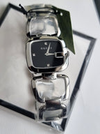 Gucci Women’s Swiss Made Quartz Stainless Steel Black Dial 32mm Watch YA125406