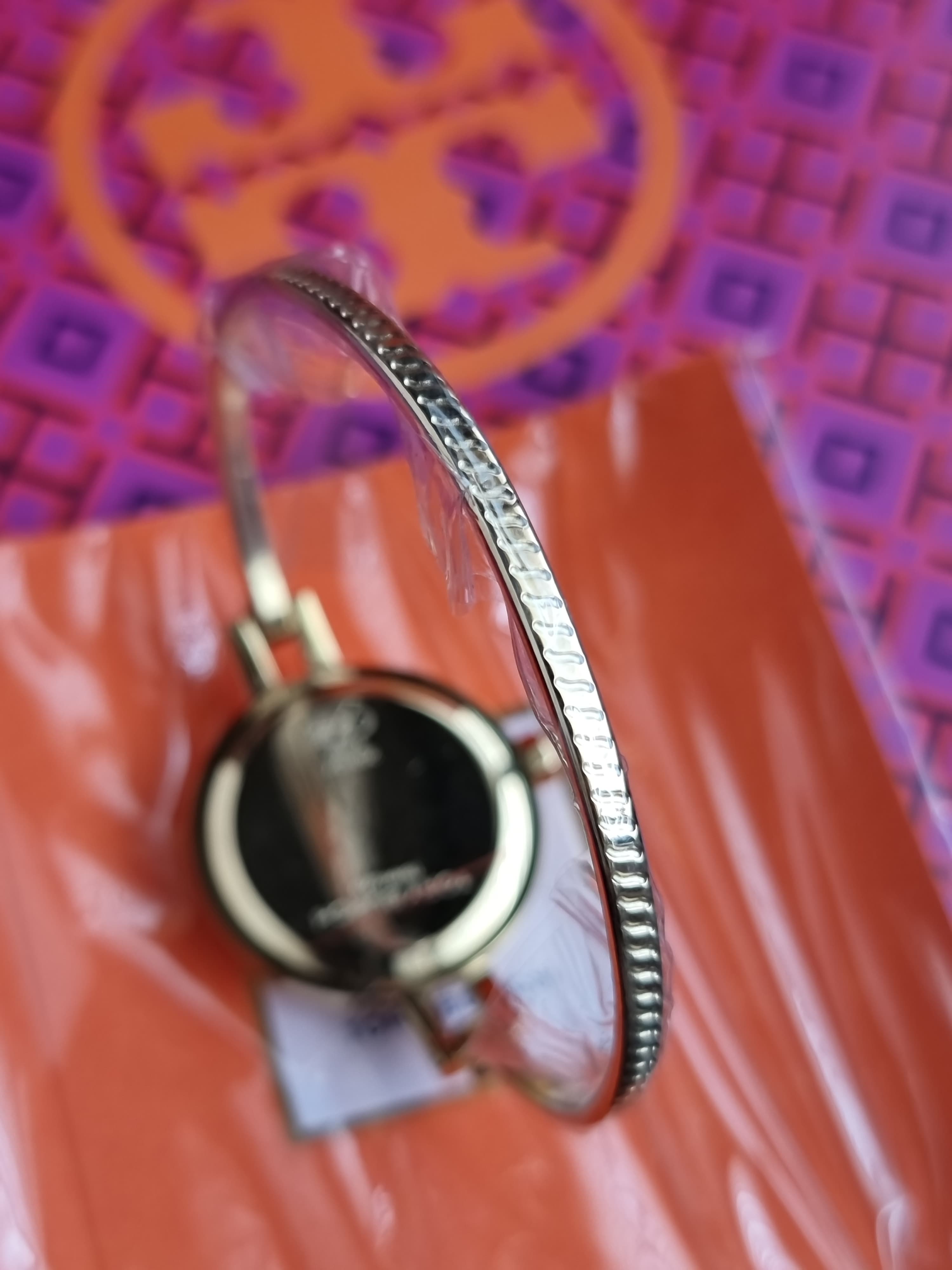 TORY BURCH TBW4029 Womens Reva Gold-Tone Stainless Steel Bangle Watch