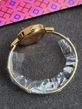 TORY BURCH TBW4029 Womens Reva Gold-Tone Stainless Steel Bangle Watch