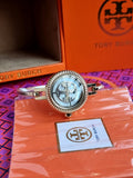TORY BURCH TBW4029 Womens Reva Gold-Tone Stainless Steel Bangle Watch
