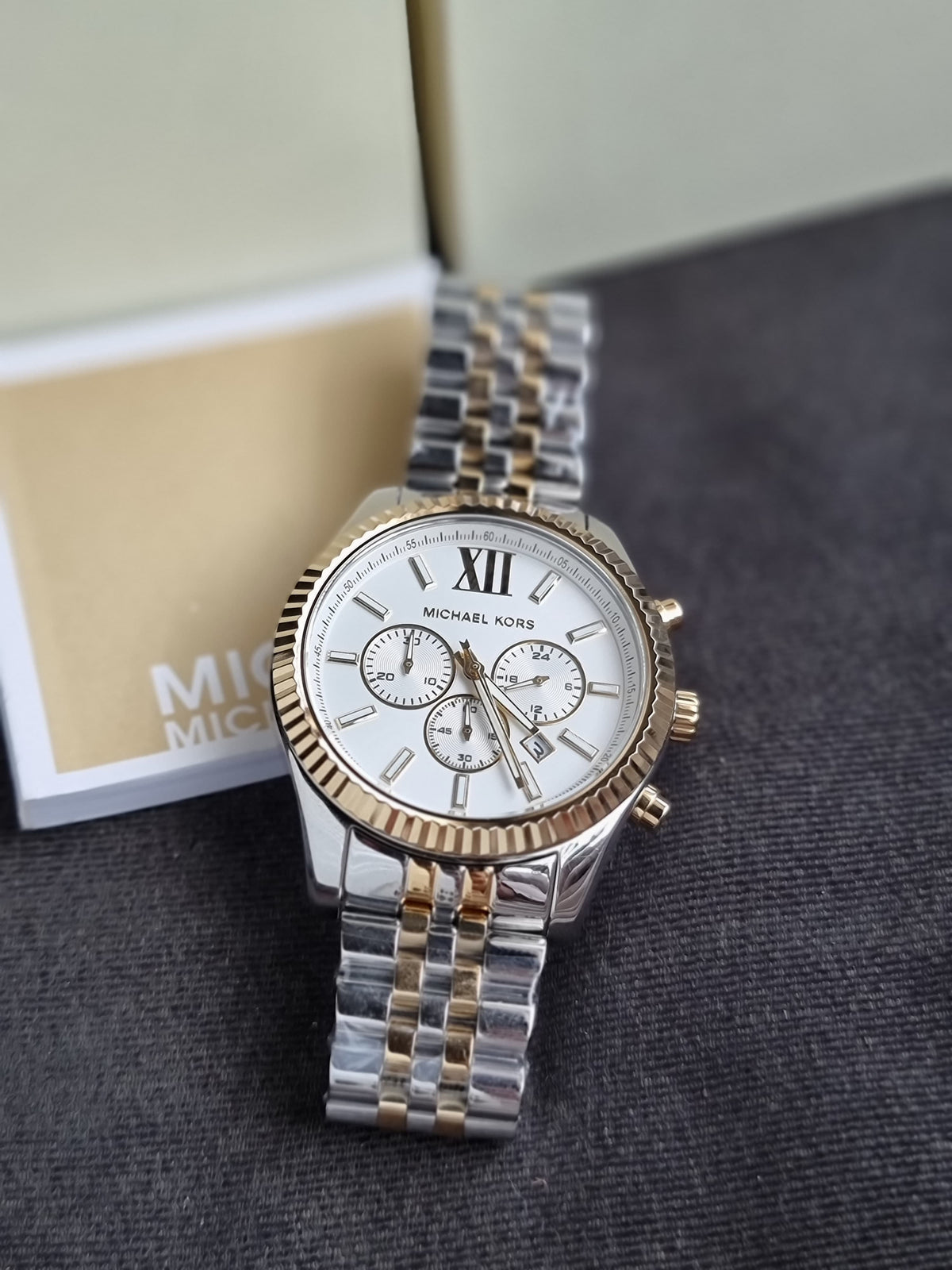 MICHAEL KORS Lexington Chronograph White Dial Men's Watch MK8344