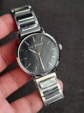 Ted baker Gents Watch Black Dial Silver Casing Silver Chain Quartz Watch