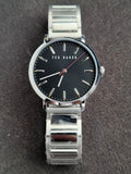 Ted baker Gents Watch Black Dial Silver Casing Silver Chain Quartz Watch