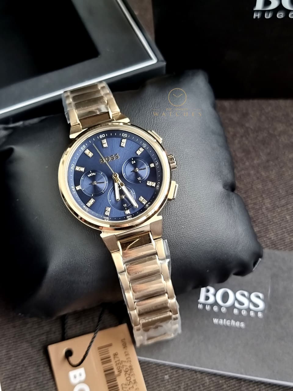 Hugo Boss Women’s Quartz Gold Stainless Steel Blue Dial 38mm Watch 1502677