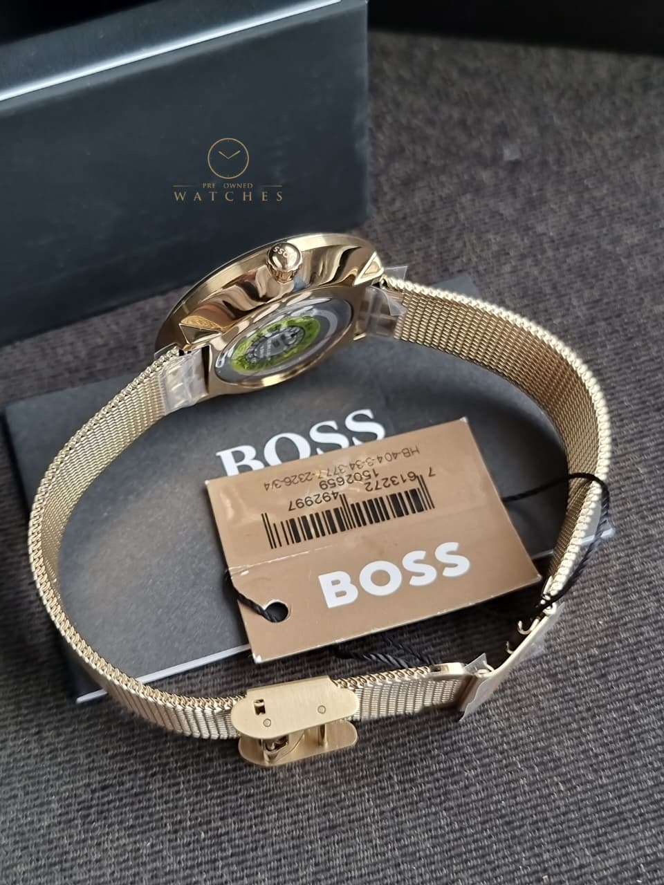 BOSS Analogue Quartz Watch for Women Praise Collection with Gold Colored Stainless Steel Mesh Bracelet - 1502659