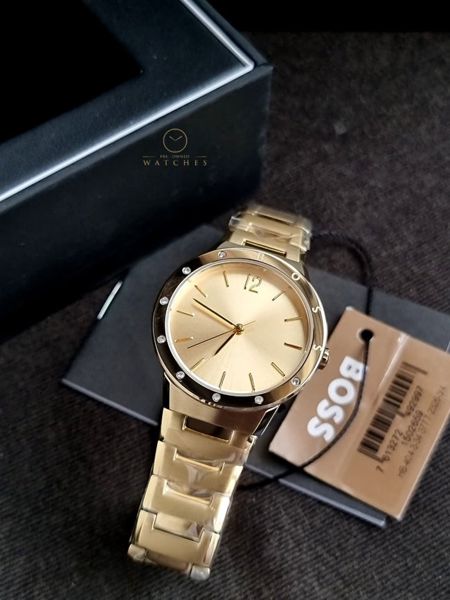 HUGO BOSS Stainless Steel Analog Gold Dial Women's Watch-1502715 Hover Image