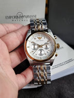 Emporio Armani Men’s Quartz Two-tone Stainless Steel Silver Dial 43mm Watch ARO396