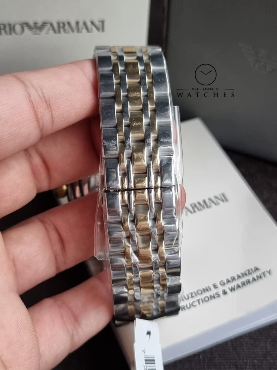 Emporio Armani Men’s Quartz Two-tone Stainless Steel Silver Dial 43mm Watch ARO396