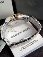Emporio Armani Men’s Quartz Two-tone Stainless Steel Silver Dial 43mm Watch ARO396