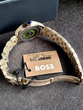 BOSS Sage  Green Round Dial Women's Analog Watch|Ionic Plated Thin Gold Steel Material|Gold Color Band - 1502729