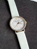 Ted baker Ladies Watch White Dial White Leather Strap Quartz Watch