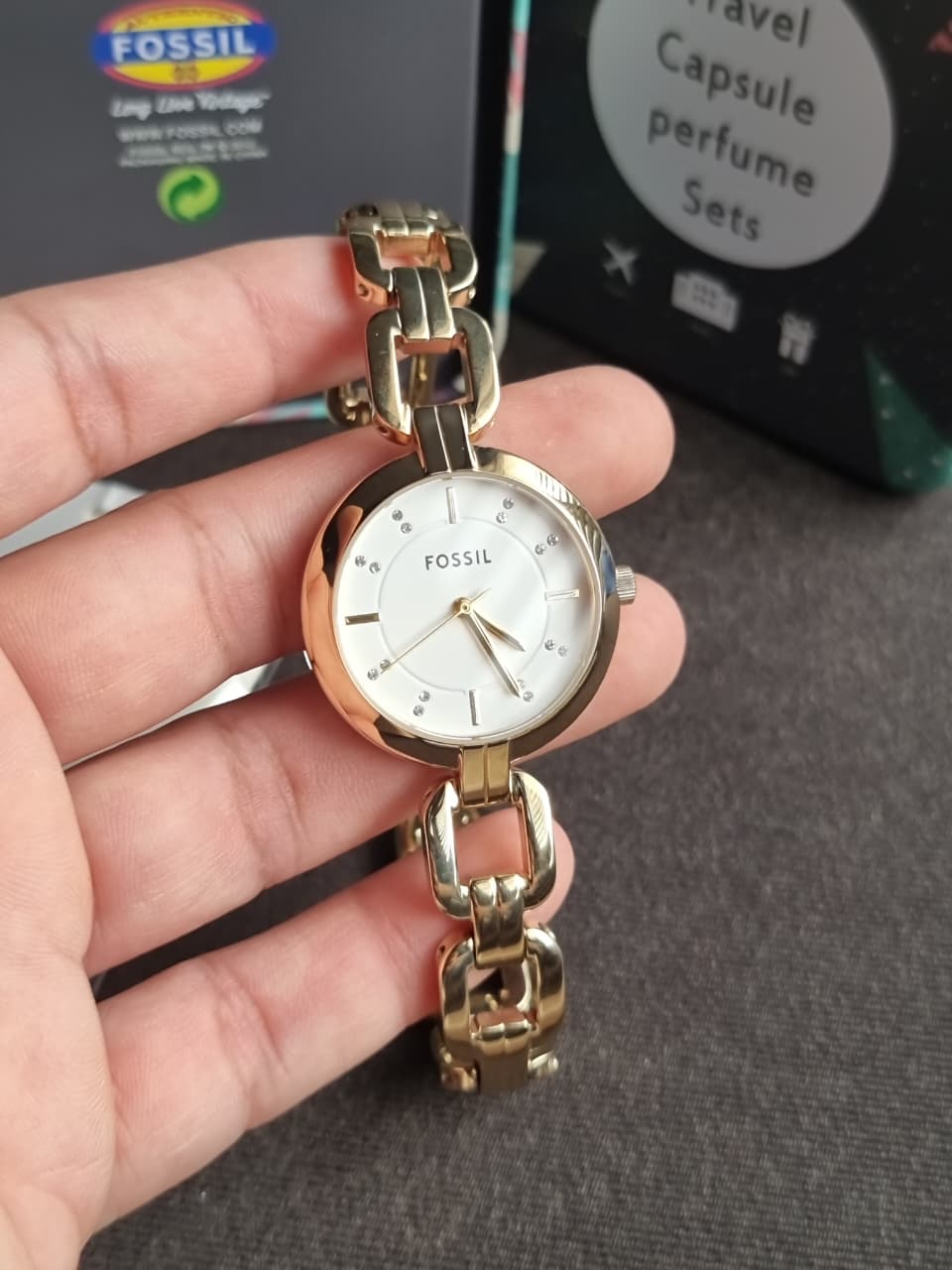 Fossil Women's Analogue Quartz Watch with Stainless Steel Strap BQ3852, Gold