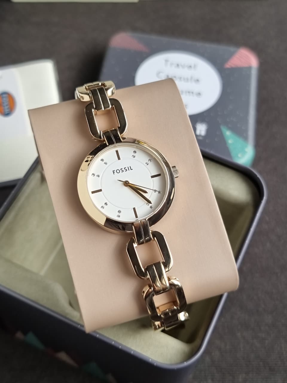Fossil Women's Analogue Quartz Watch with Stainless Steel Strap BQ3852, Gold