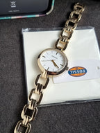 Fossil Women's Analogue Quartz Watch with Stainless Steel Strap BQ3852, Gold