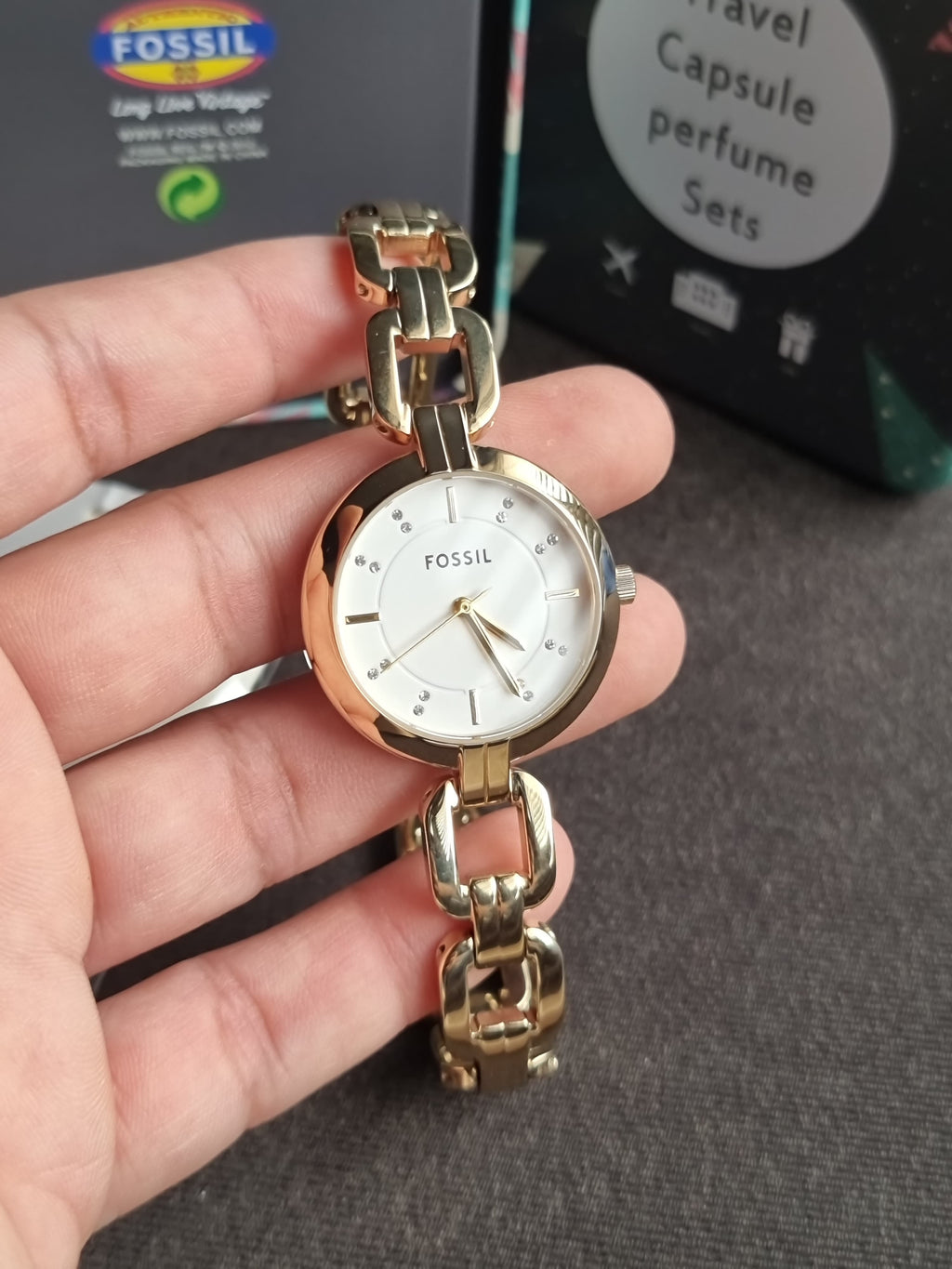 Fossil Women's Analogue Quartz Watch with Stainless Steel Strap BQ3852, Gold