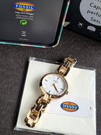 Fossil Women's Analogue Quartz Watch with Stainless Steel Strap BQ3852, Gold