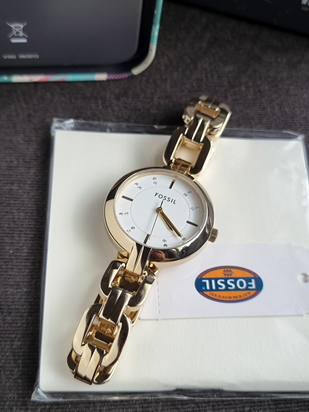 Fossil Women's Analogue Quartz Watch with Stainless Steel Strap BQ3852, Gold