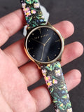 Ted Baker Black Dial Rose gold Casing Quartz Watch BKPPOS2069I