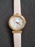 Ted baker Ladies Watch Pink Dial Pink Leather Strap Quartz Watch