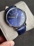 Ted baker Blue Leather Strap Blue Dial Quartz Watch