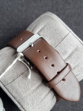 Ted Baker Men's 43 Mm Phylipa Gents, Silver/White/Brown, One Size, 43 mm Phylipa Gents