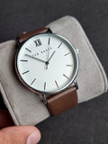 Ted Baker Men's 43 Mm Phylipa Gents, Silver/White/Brown, One Size, 43 mm Phylipa Gents