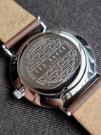 Ted Baker Men's 43 Mm Phylipa Gents, Silver/White/Brown, One Size, 43 mm Phylipa Gents
