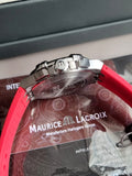 Maurice Lacroix Aikon Beach Volley Vikings Limited Edition Red Dial Red Rubber Strap Watch for Men - AI1018-SS001-530-6