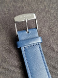 Ted Baker Brixam leather strap watch in navy and silver 40mm