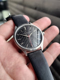 Ted baker Gents Watch Black Dial Black Leather Strap Quartz Watch
