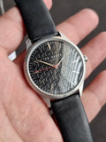 Ted baker Gents Watch Black Dial Black Leather Strap Quartz Watch