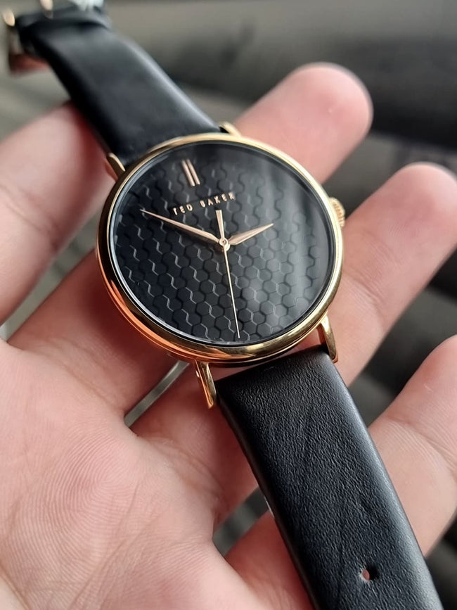 Ted baker Ladies Watch Black Dial Rose Gold Casing Quartz Watch Main Image