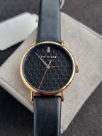Ted baker Ladies Watch Black Dial Rose Gold Casing Quartz Watch