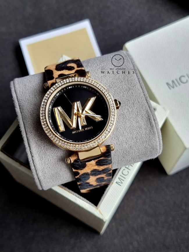 MICHAEL KORS Parker Quartz Crystal Black Dial Ladies Watch  MK4723 Hover Image