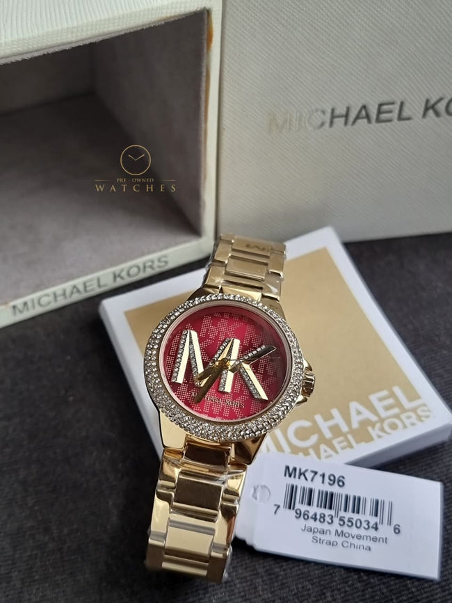MICHAEL KORS Camille Quartz Crystal Red Dial Ladies Watch Item No. MK7196 Hover Image