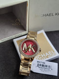 MICHAEL KORS Camille Quartz Crystal Red Dial Ladies Watch Item No. MK7196