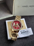 MICHAEL KORS Camille Quartz Crystal Red Dial Ladies Watch Item No. MK7196
