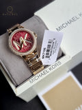 MICHAEL KORS Camille Quartz Crystal Red Dial Ladies Watch Item No. MK7196