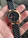 Ted baker Ladies Watch Black Leather Strap Black Dial Quartz Watch
