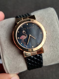 Ted baker Ladies Watch Black Leather Strap Black Dial Quartz Watch