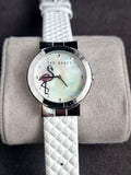 Ted baker Ladies Watch White Dial White Leather Strap Quartz Watch