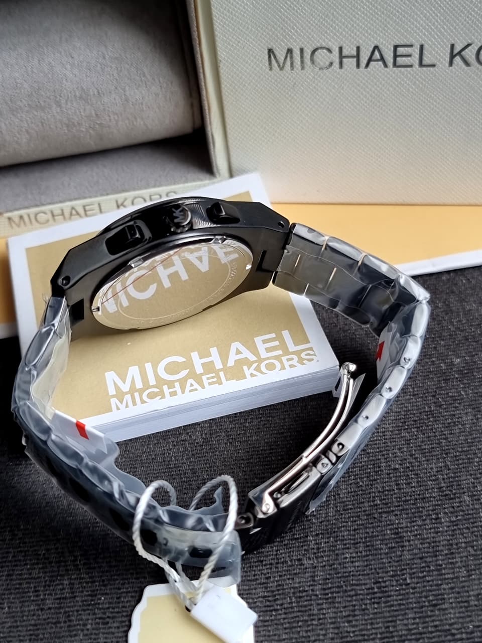 Michael Kors Lennox Chronograph Black Stainless Steel Men's Watch (Model: MK9146) (Without Tag )