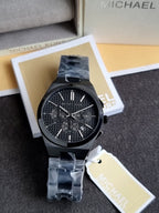 Michael Kors Lennox Chronograph Black Stainless Steel Men's Watch (Model: MK9146) (Without Tag )