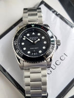 Gucci Men’s Swiss Made Quartz Stainless Steel Black Dial 45mm Watch YA136208