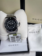 Gucci Men’s Swiss Made Quartz Stainless Steel Black Dial 45mm Watch YA136208