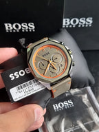 Hugo Boss Men’s Quartz Olive Green Leather Strap Olive Green Dial 45mm Watch 1514018