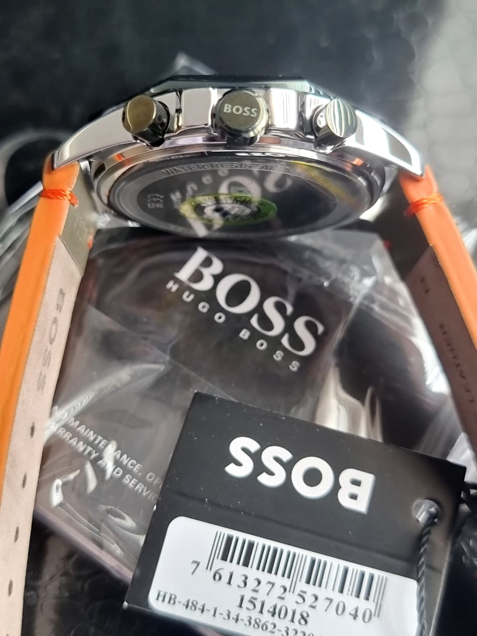 Hugo Boss Men’s Quartz Olive Green Leather Strap Olive Green Dial 45mm Watch 1514018